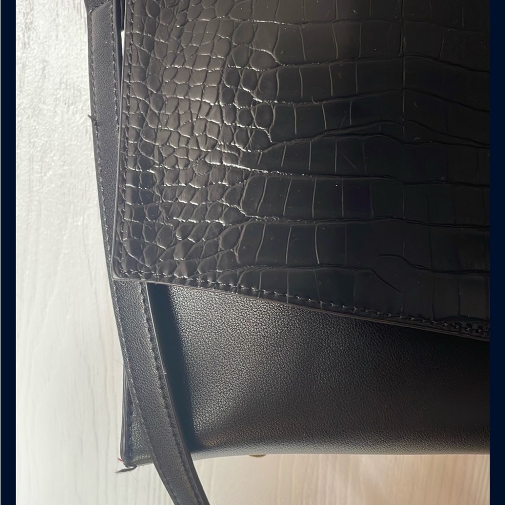 Pixie Mood Black Croc-Texture Shoulder Bag - image 2